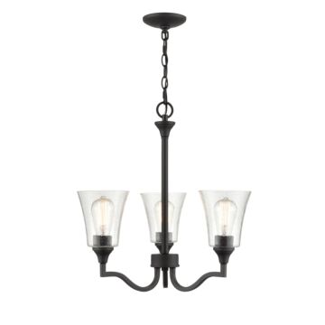 Caily Three Light Chandelier in Matte Black by Millennium