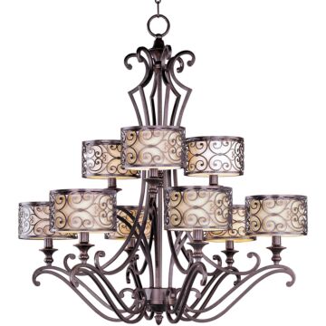 Mondrian Nine Light Chandelier in Umber Bronze by Maxim