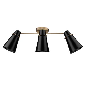 Reeva Three Light Semi Flush Mount in Modern Brass by Golden
