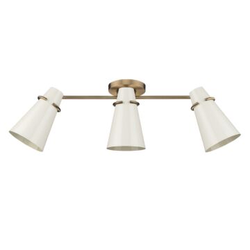 Reeva Three Light Semi Flush Mount in Modern Brass by Golden