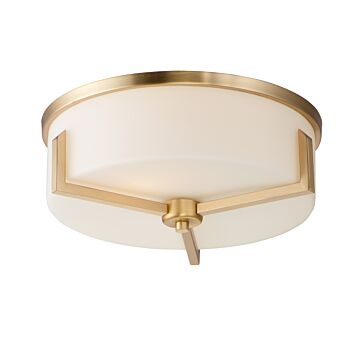 Dart Three Light Flush Mount in Satin Brass by Maxim