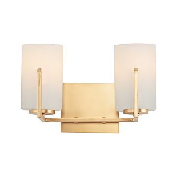 Dart Two Light Bath Vanity in Satin Brass by Maxim
