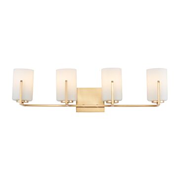 Dart Four Light Bath Vanity in Satin Brass by Maxim