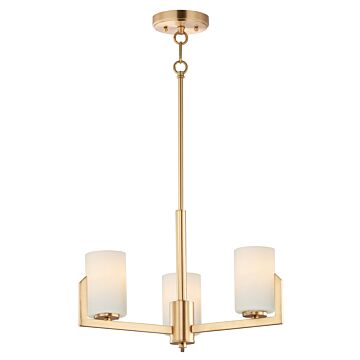 Dart Three Light Chandelier in Satin Brass by Maxim