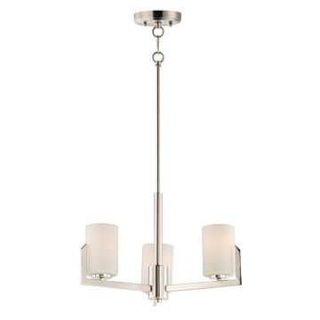 Dart Three Light Chandelier in Satin Nickel by Maxim