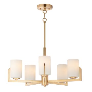 Dart Five Light Chandelier in Satin Brass by Maxim