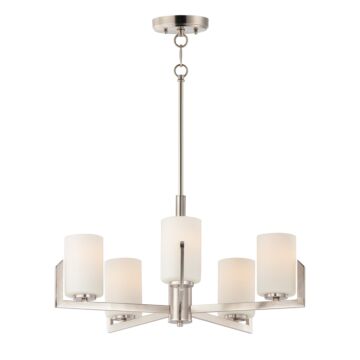 Dart Five Light Chandelier in Satin Nickel by Maxim
