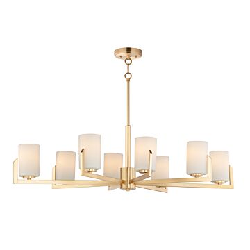 Dart Eight Light Chandelier in Satin Brass by Maxim
