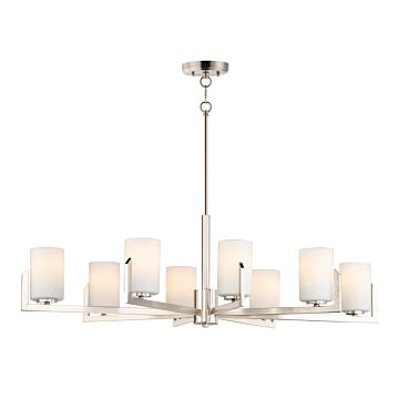 Dart Eight Light Chandelier in Satin Nickel by Maxim