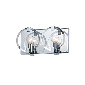Looking Glass Two Light Wall Sconce in Polished Chrome by Maxim
