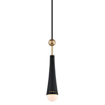 Tupelo LED Pendant in Aged Brass by Hudson Valley