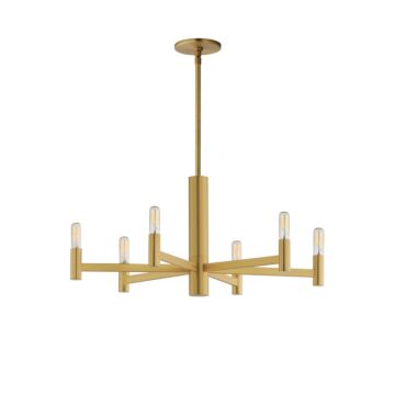 Emana Six Light Chandelier in Natural Aged Brass by Maxim