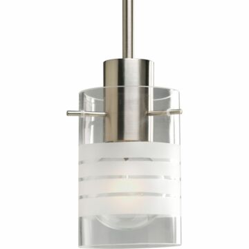 Glass Pendants 1-Light Pendant in Brushed Nickel