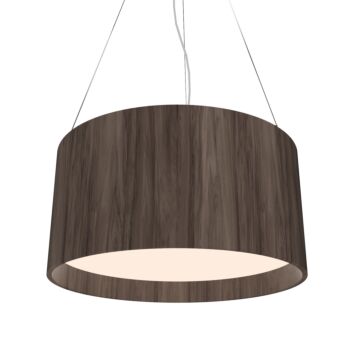 Cylindrical 3-Light Pendant in American Walnut