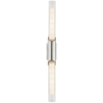 Pylon Two Light Wall Sconce in Polished Nickel by Hudson Valley