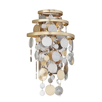 Corbett Ambrosia 2 Light Wall Sconce in Gold Silver Leaf And Stainless