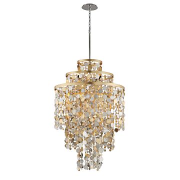  Ambrosia Pendant Light in Gold Silver Leaf And Stainless