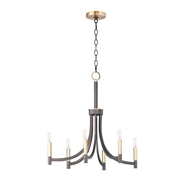 Lyndon Six Light Chandelier in Bronze   Antique Brass by Maxim