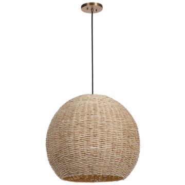 Seagrass 1-Light Pendant in Antique Brass