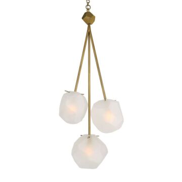 Geodesic 3-Light Pendant in Matte Antique Brass