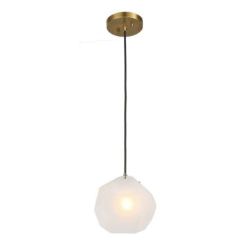 Geodesic 1-Light Mini Pendant in Matte Antique Brass