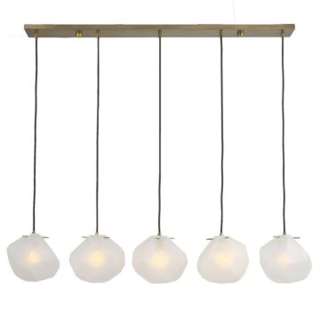 Geodesic 5-Light Linear Pendant in Matte Antique Brass