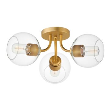 Knox Three Light Semi Flush Mount in Natural Aged Brass by Maxim