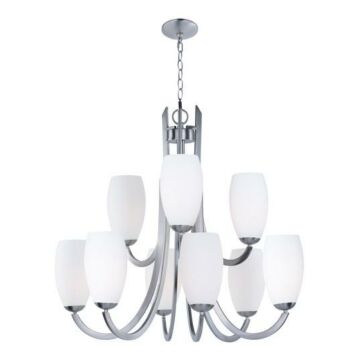 Taylor Nine Light Chandelier in Satin Nickel by Maxim