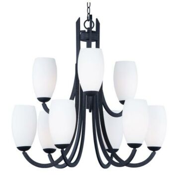 Taylor Nine Light Chandelier in Textured Black by Maxim