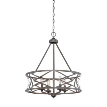Lakewood Four Light Chandelier in Antique Silver by Millennium