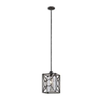 Arbela 1-Light Mini Pendant in Rust Black w with Aged Gray Undertones