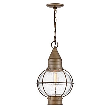 Cape Cod 1-Light Medium Hanging Lantern in Burnished Bronze
