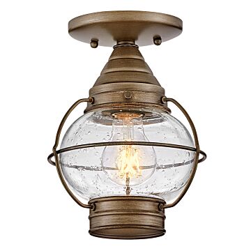 Cape Cod 1-Light Small Convertible Flush Mount Ceiling Light in Burnished Bronze