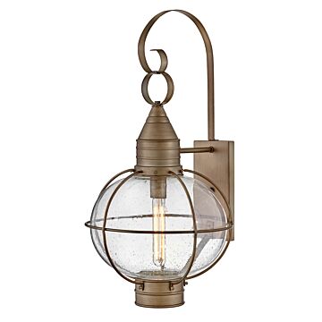 Cape Cod 1-Light Large Wall Mount Lantern in Burnished Bronze