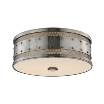 Gaines Three Light Flush Mount in Historic Nickel by Hudson Valley