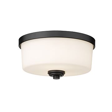 Z-Lite Arlington 2-Light Flush Mount Ceiling Light In Matte Black