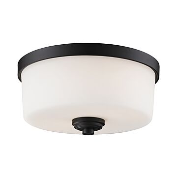 Z-Lite Arlington 2-Light Flush Mount Ceiling Light In Bronze
