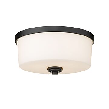 Z-Lite Arlington 3-Light Flush Mount Ceiling Light In Matte Black