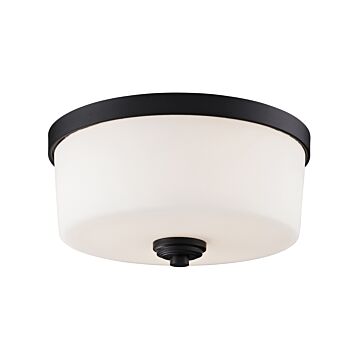Z-Lite Arlington 3-Light Flush Mount Ceiling Light In Bronze