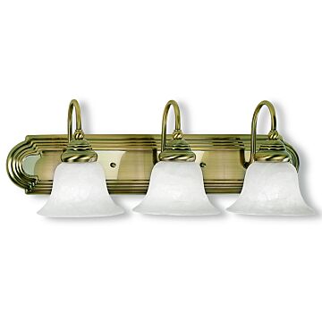 Belmont 3-Light Bathroom Vanity Light in Antique Brass