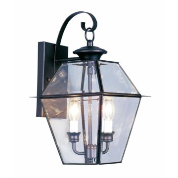 Westover 2-Light Outdoor Wall Lantern in Black