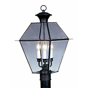 Westover 3-Light Post-Top Lanterm in Black
