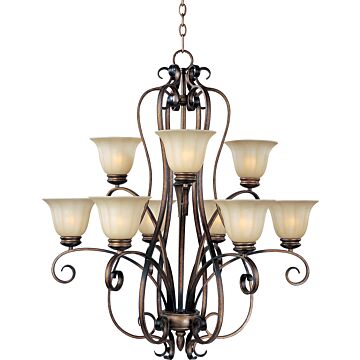 Fremont Nine Light Chandelier in Platinum Dusk by Maxim