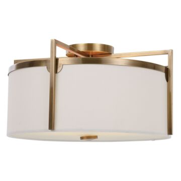 Colfax 3-Light Semi-Flush Mount Ceiling Light in Antique Brass