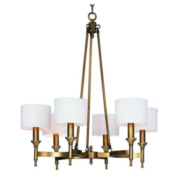 Fairmont Six Light Chandelier in Natural Aged Brass by Maxim