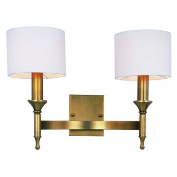 Fairmont Two Light Wall Sconce in Natural Aged Brass by Maxim