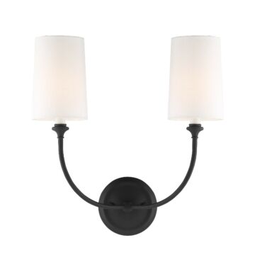 Sylvan Two Light Wall Sconce in Black Forged by Crystorama