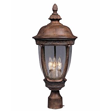 Knob Hill DC Three Light Outdoor Pole Post Lantern in Sienna by Maxim