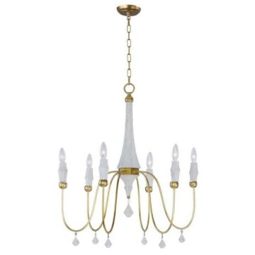 Claymore Six Light Chandelier in Claystone   Gold Leaf by Maxim