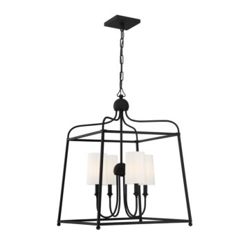 Sylvan Four Light Chandelier in Black Forged by Crystorama